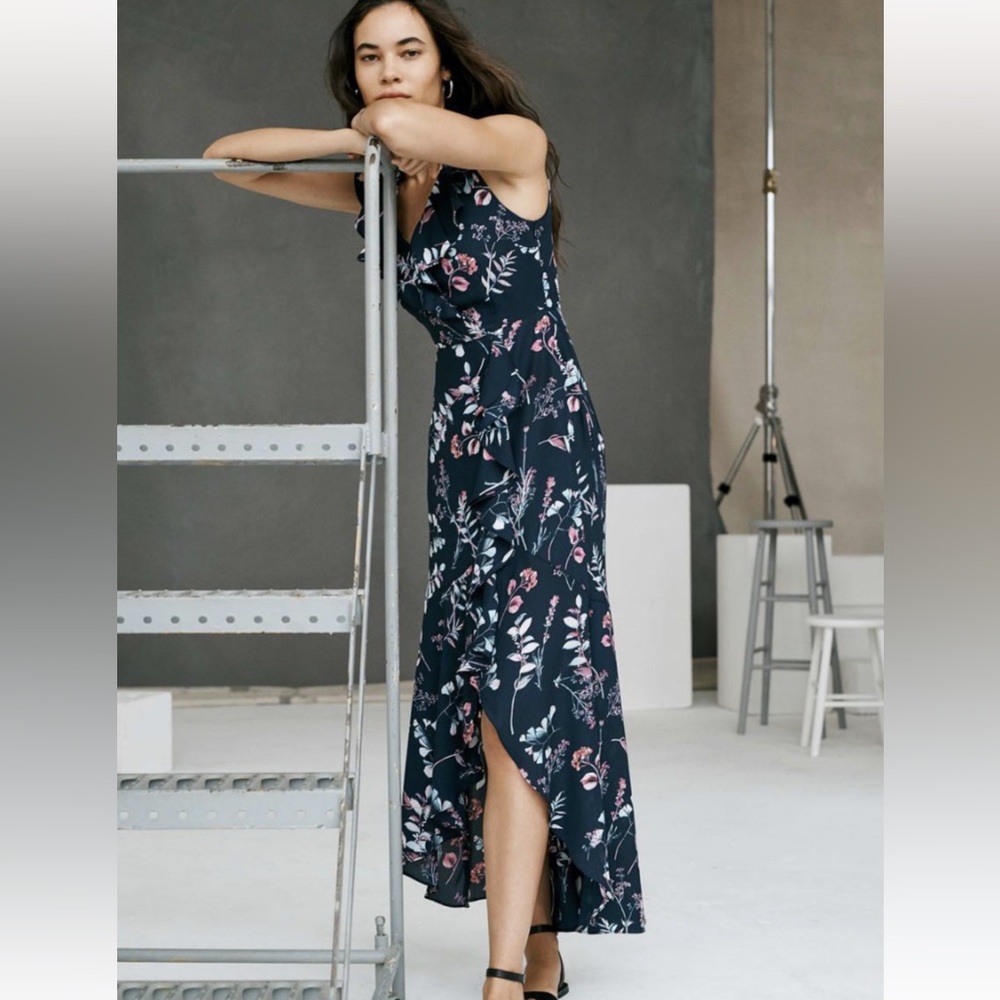 Banana Republic Navy Floral Maxi Dress